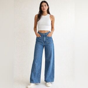Aritzia Wilfred Free Adrift Jeans Blue Wide Leg Sz 8 NWT